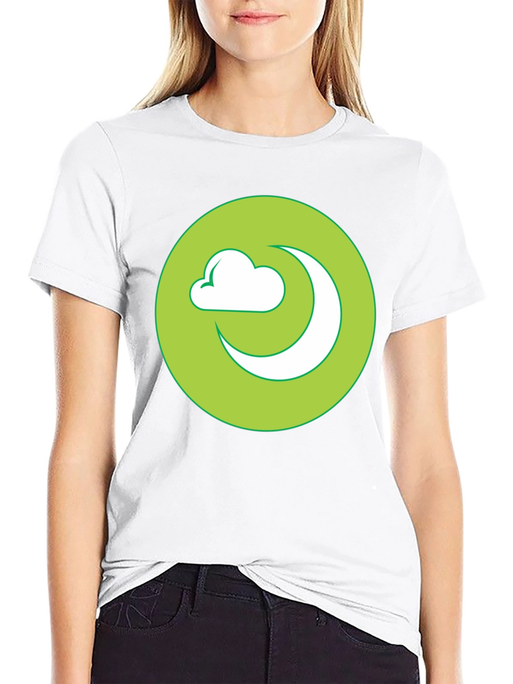 Moon Cloud Graphic Black T-Shirt