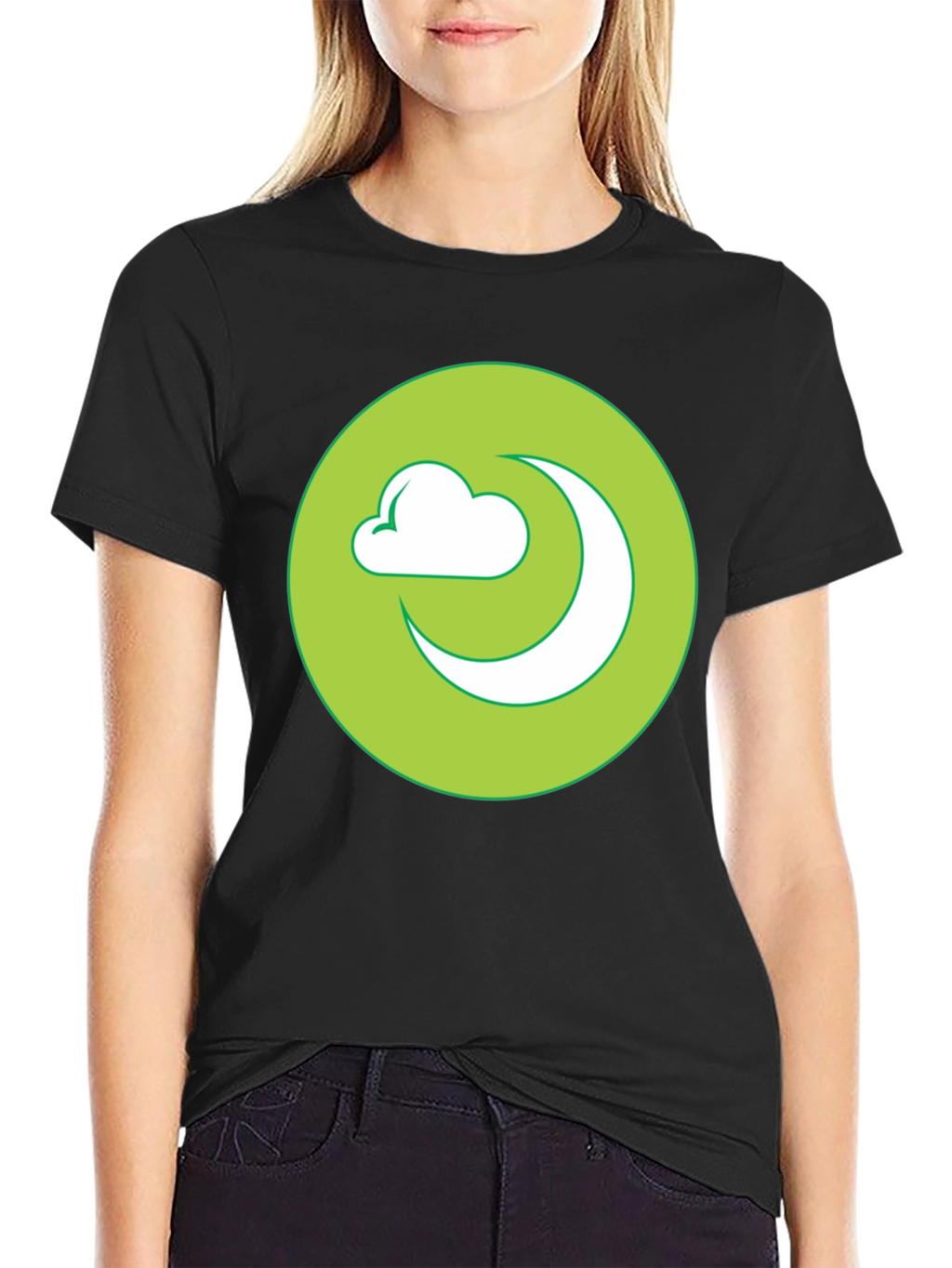 Moon Cloud Graphic Black T-Shirt