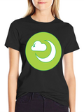 Moon Cloud Graphic Black T-Shirt