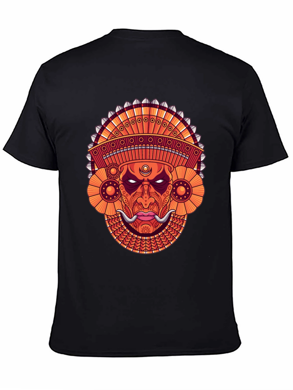 Ornate Mask Graphic Black T-Shirt