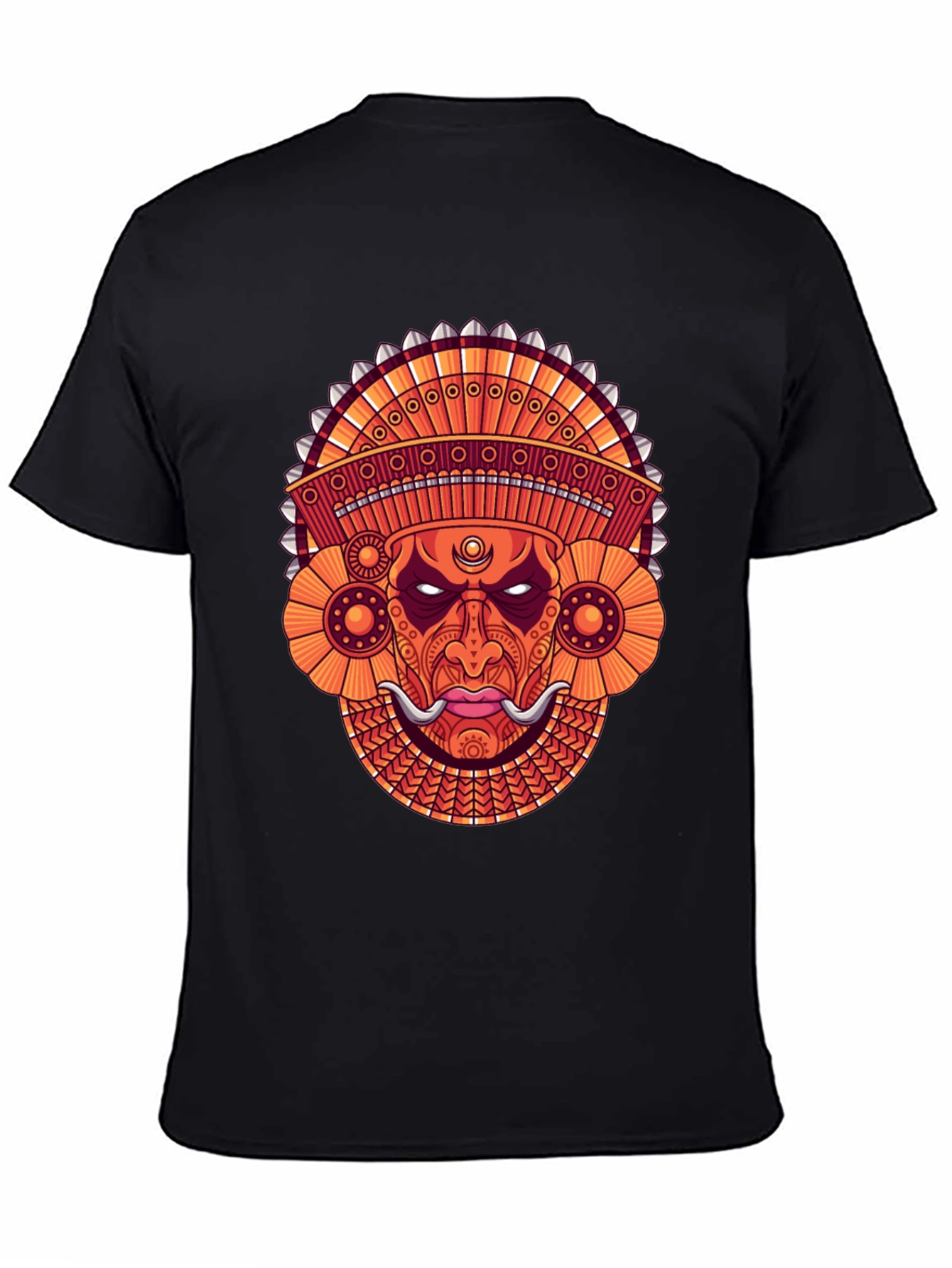 Ornate Mask Graphic Black T-Shirt