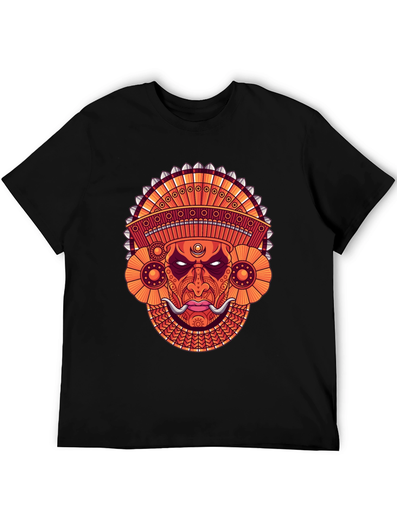 Ornate Mask Graphic Black T-Shirt
