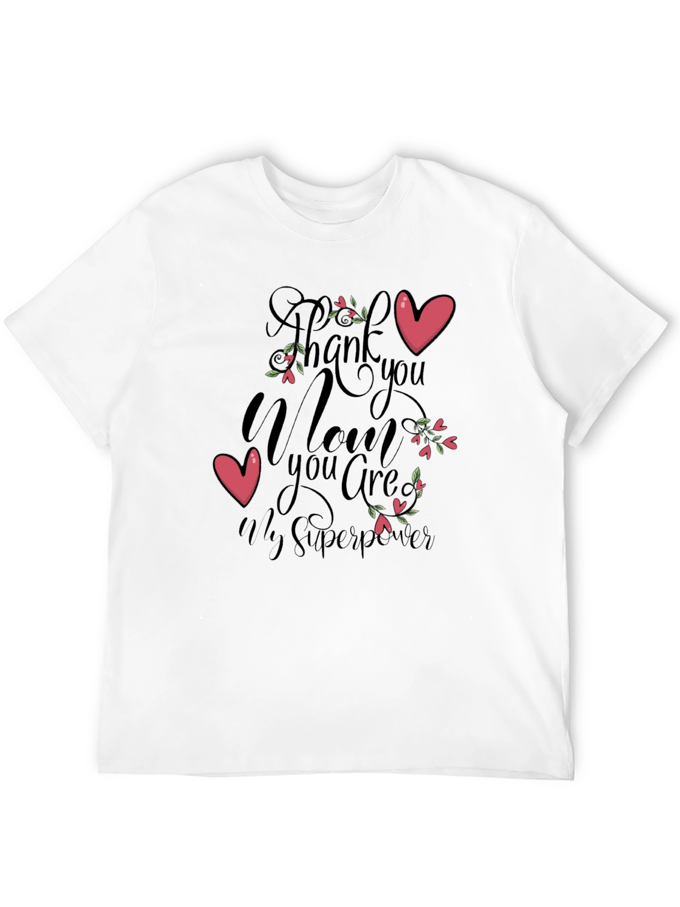 Mom Superpower Black Graphic T-Shirt