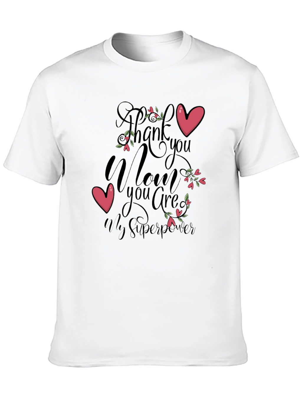 Mom Superpower Black Graphic T-Shirt