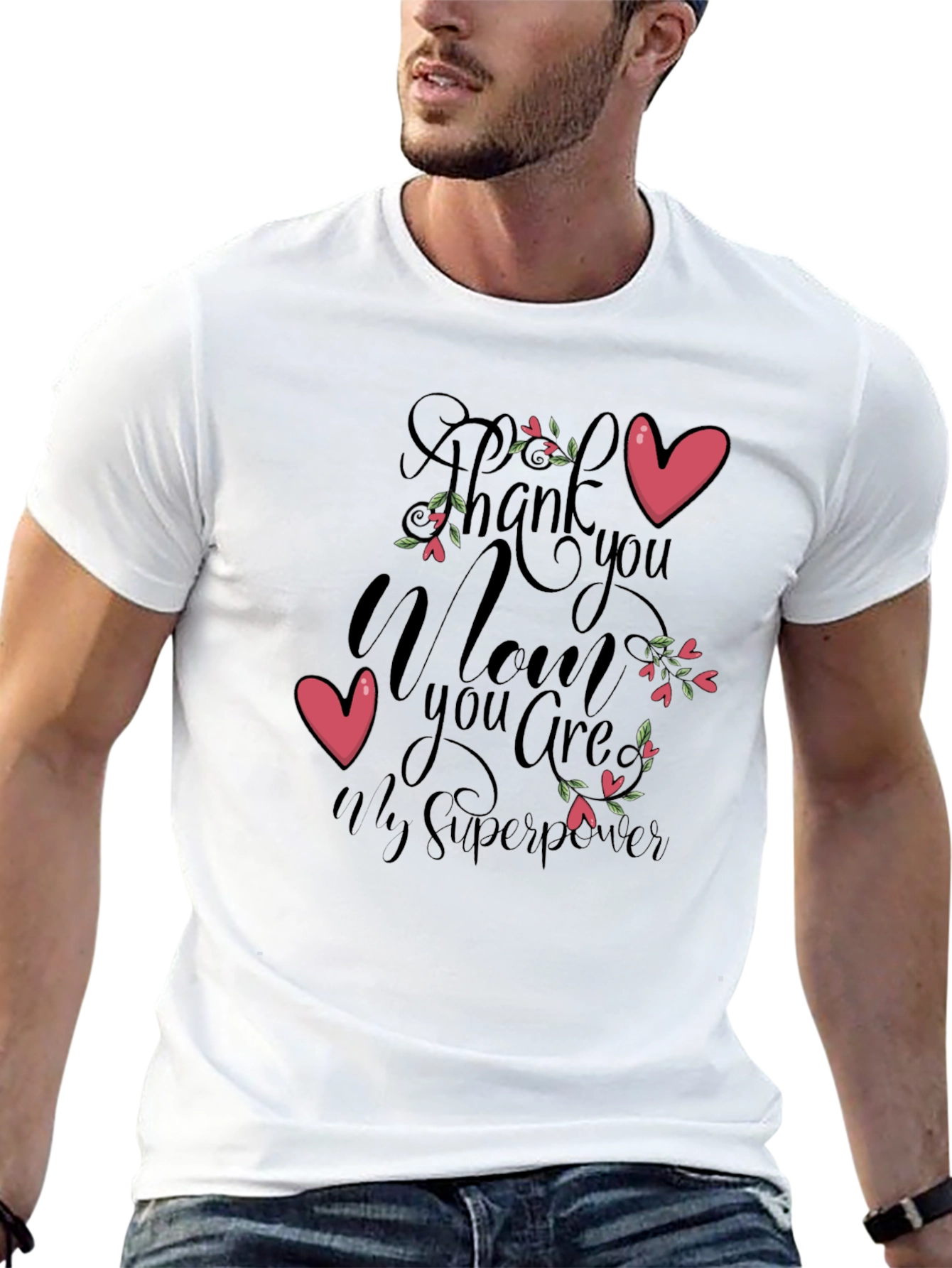 Mom Superpower Black Graphic T-Shirt