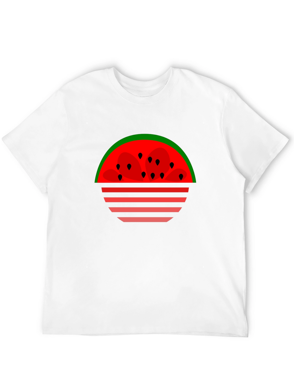 Watermelon Sunset Graphic Tee - Black Cotton T-Shirt