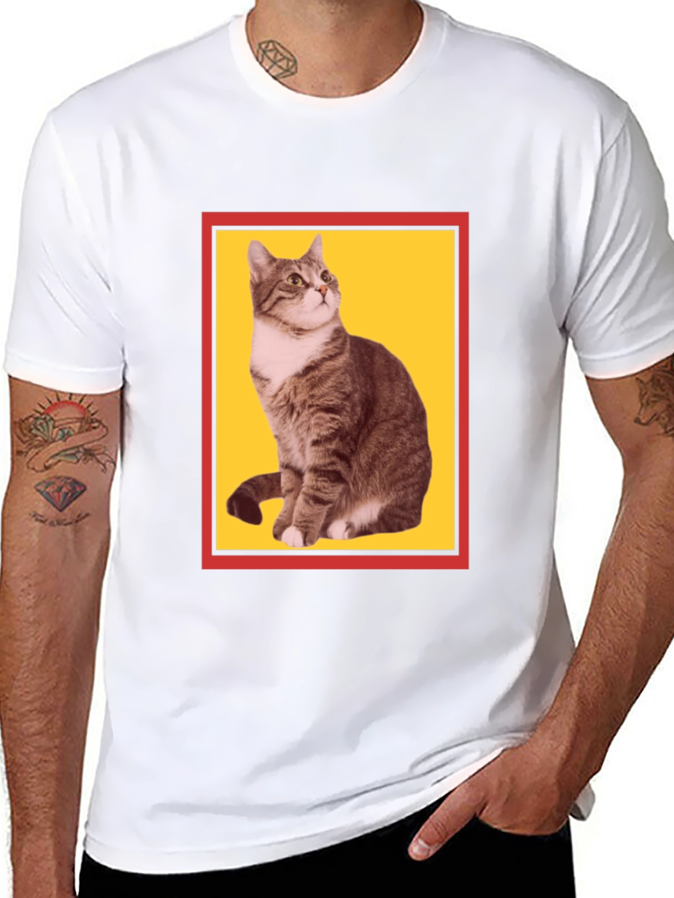 Cool Cat Graphic Tee - Black Cotton T-Shirt