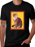 Cool Cat Graphic Tee - Black Cotton T-Shirt