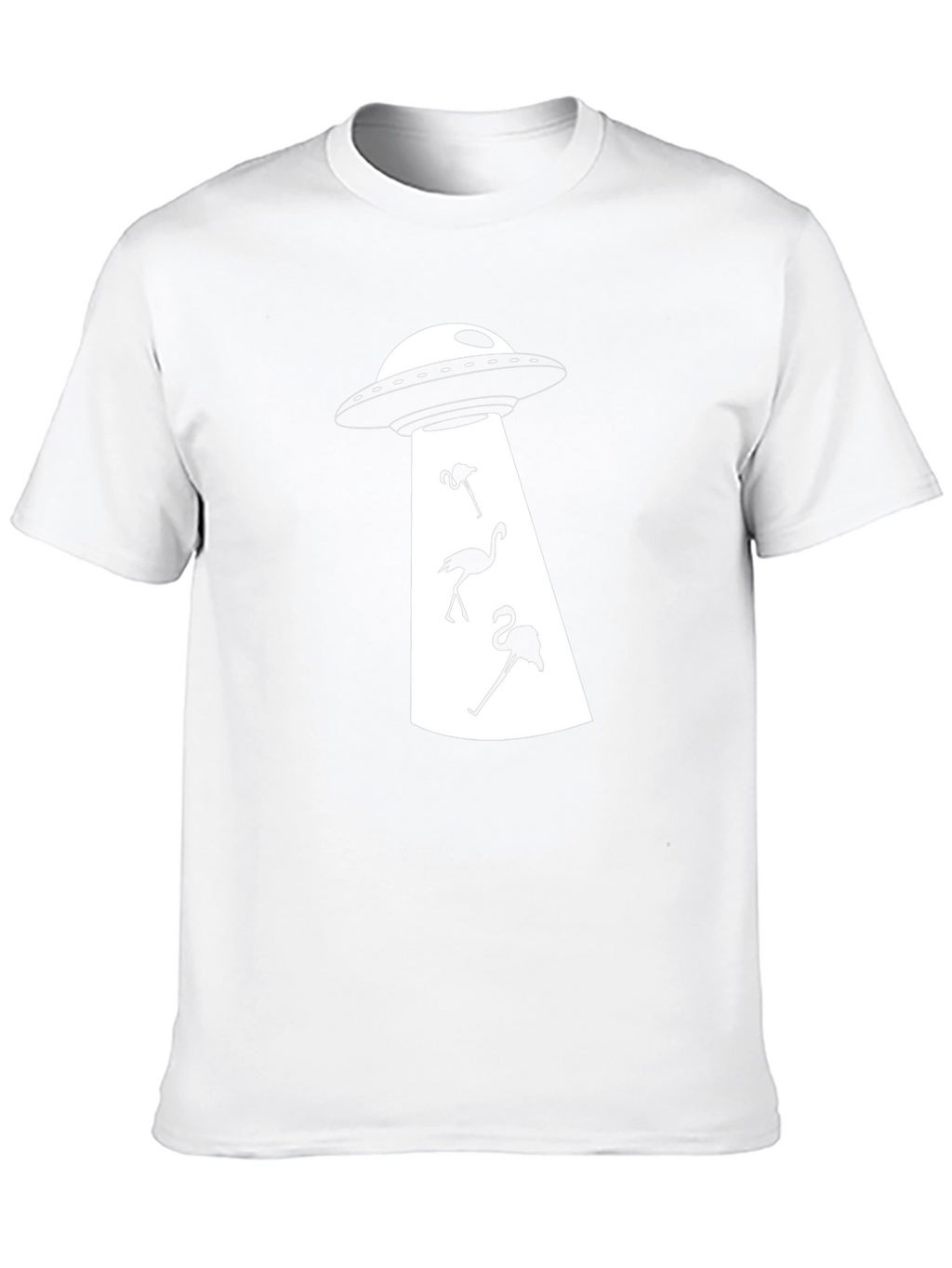 UFO Abduction Flamingo Graphic T-Shirt - Black