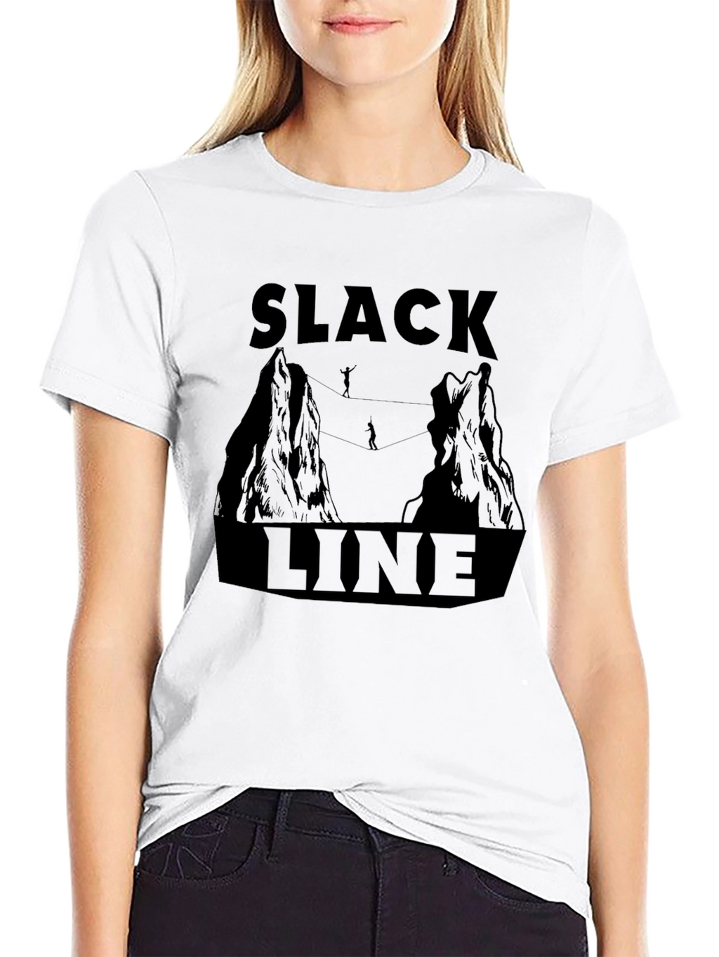 Slackline Adventure T-Shirt: Mountain Highwire Design