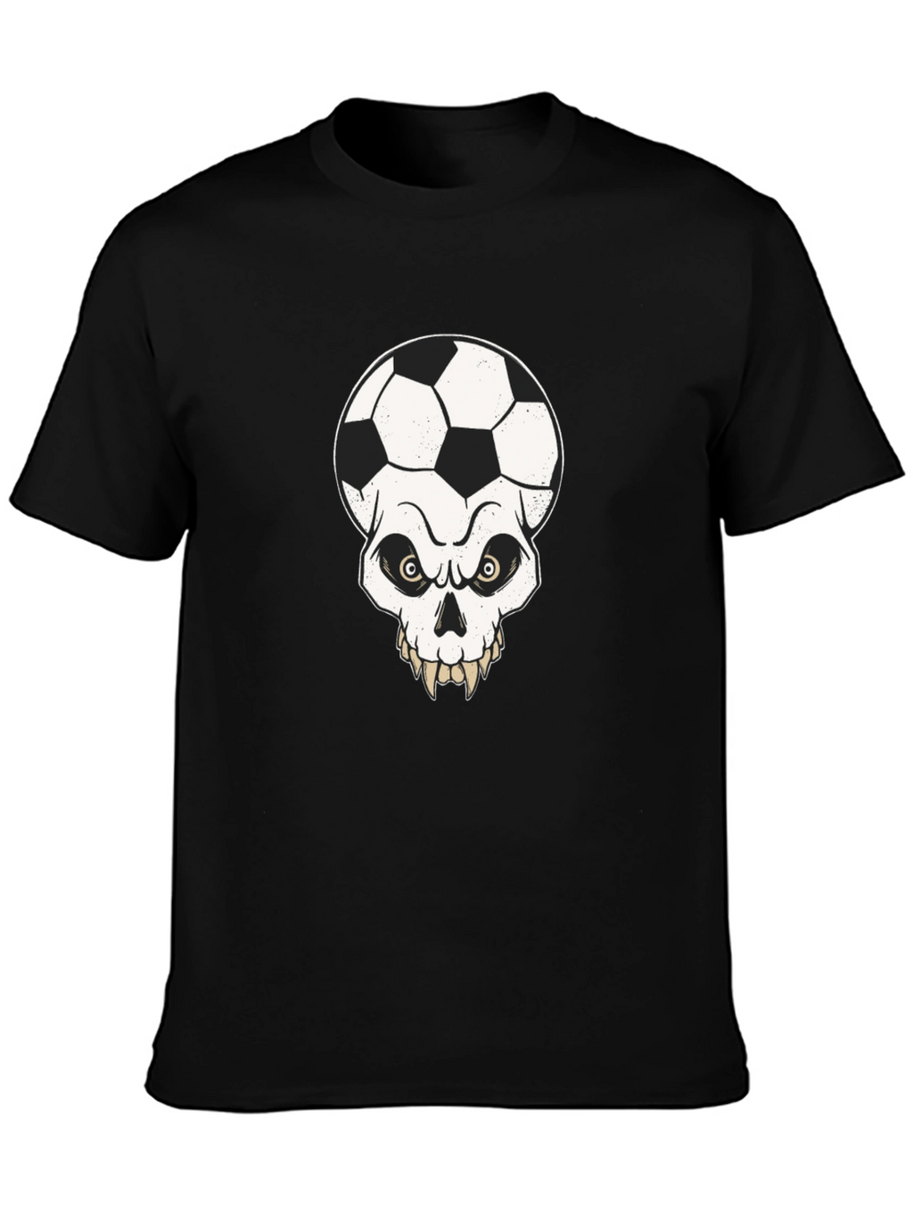 Soccer Skull Graphic Tee - Mens Black T-Shirt