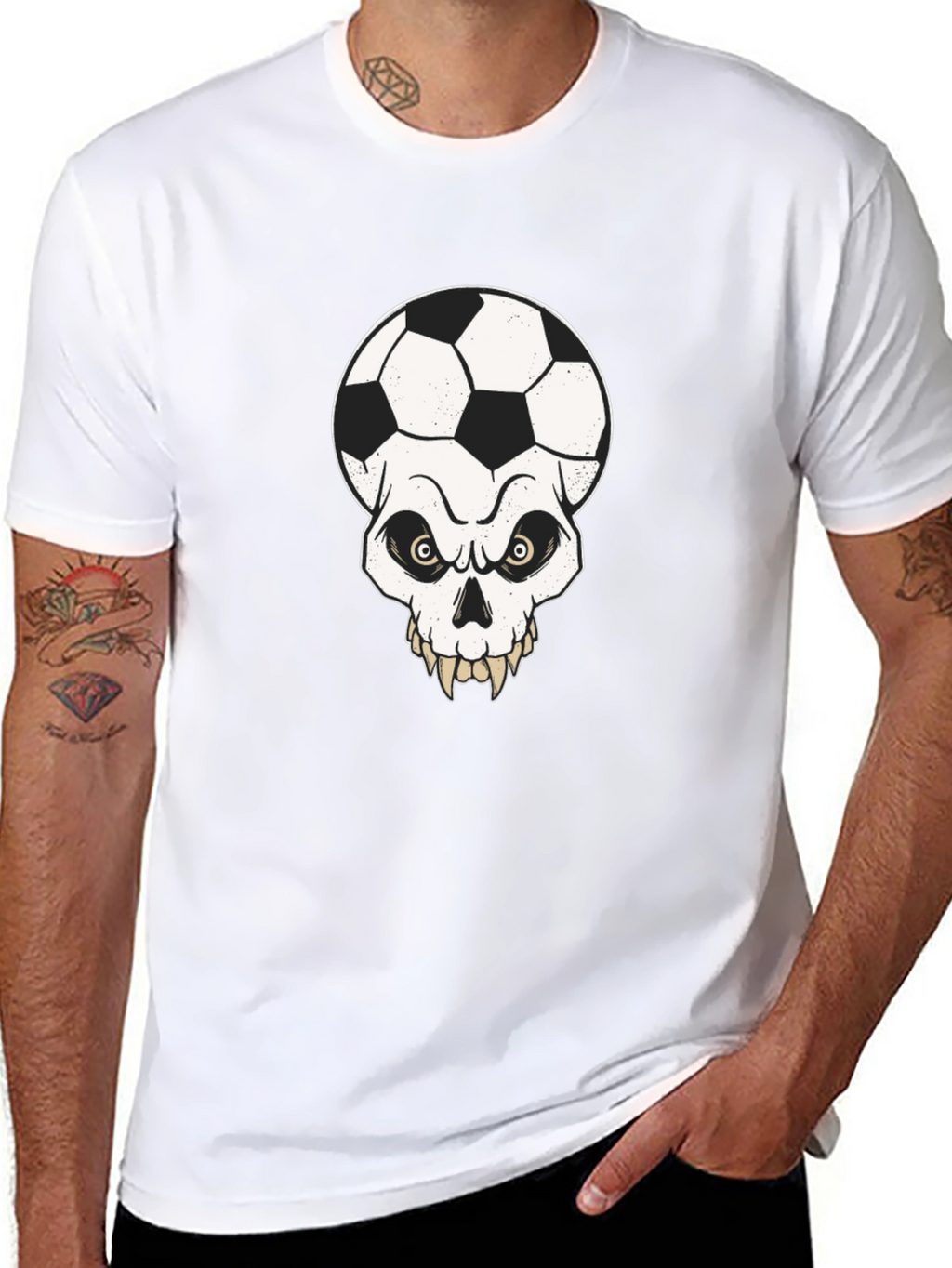 Soccer Skull Graphic Tee - Mens Black T-Shirt