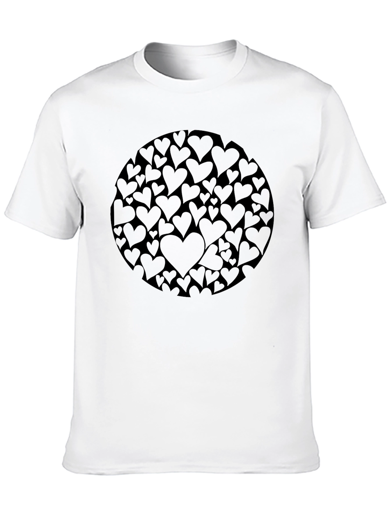 Heart Circle Graphic Black T-Shirt