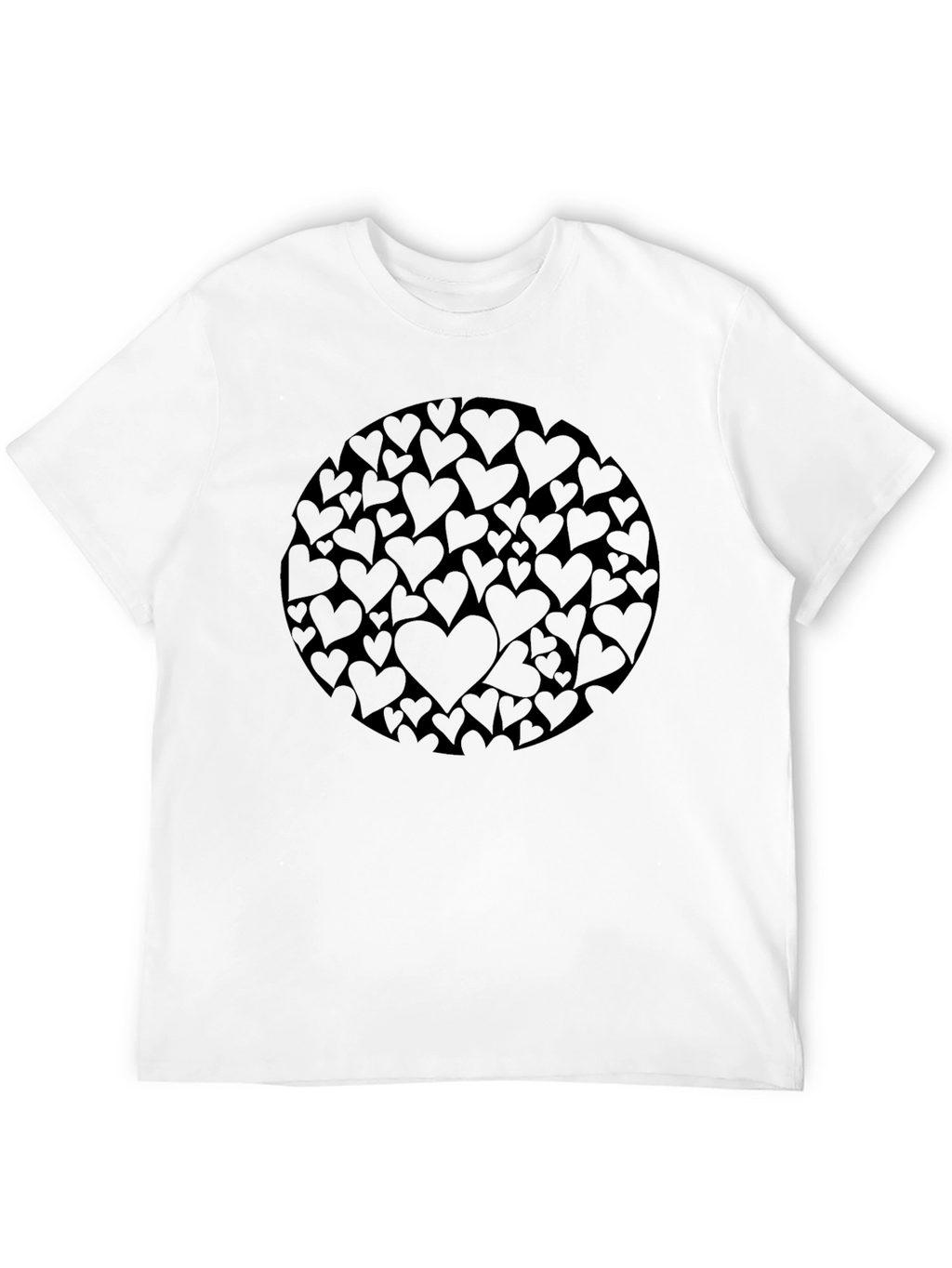 Heart Circle Graphic Black T-Shirt