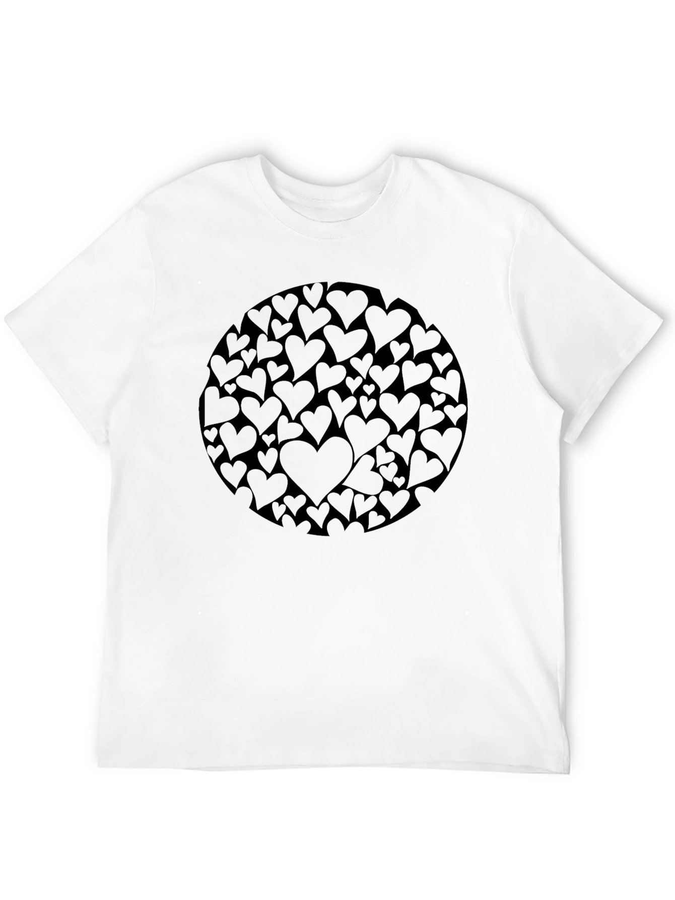 Heart Circle Graphic Black T-Shirt