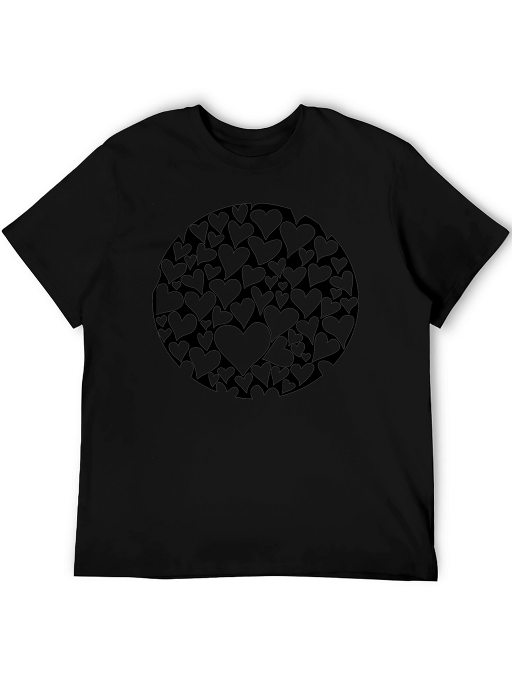 Heart Circle Graphic Black T-Shirt
