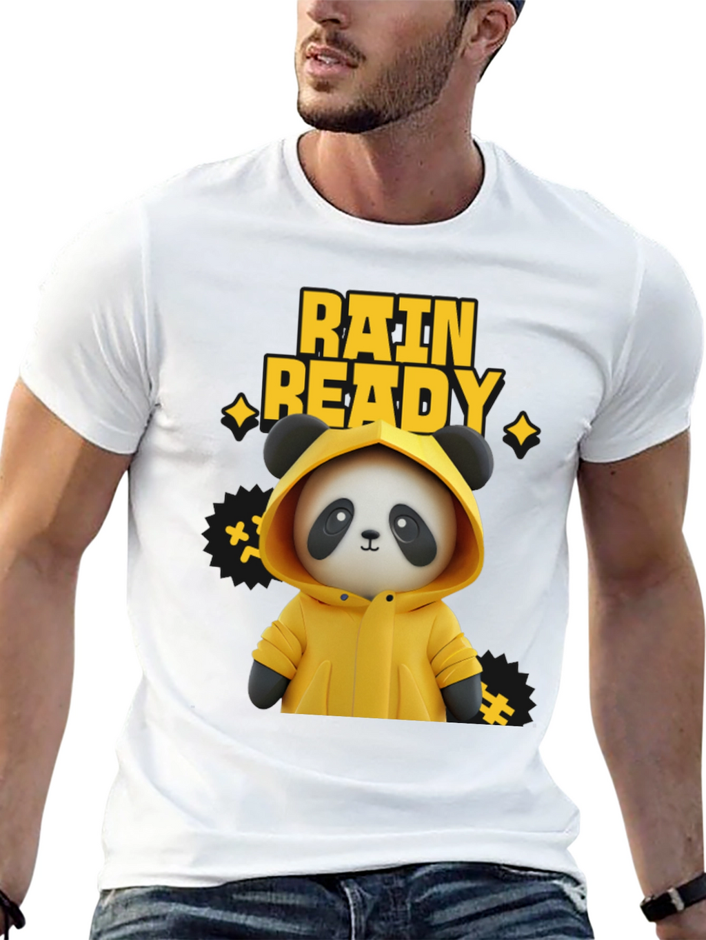 Rain Ready Panda Graphic T-Shirt
