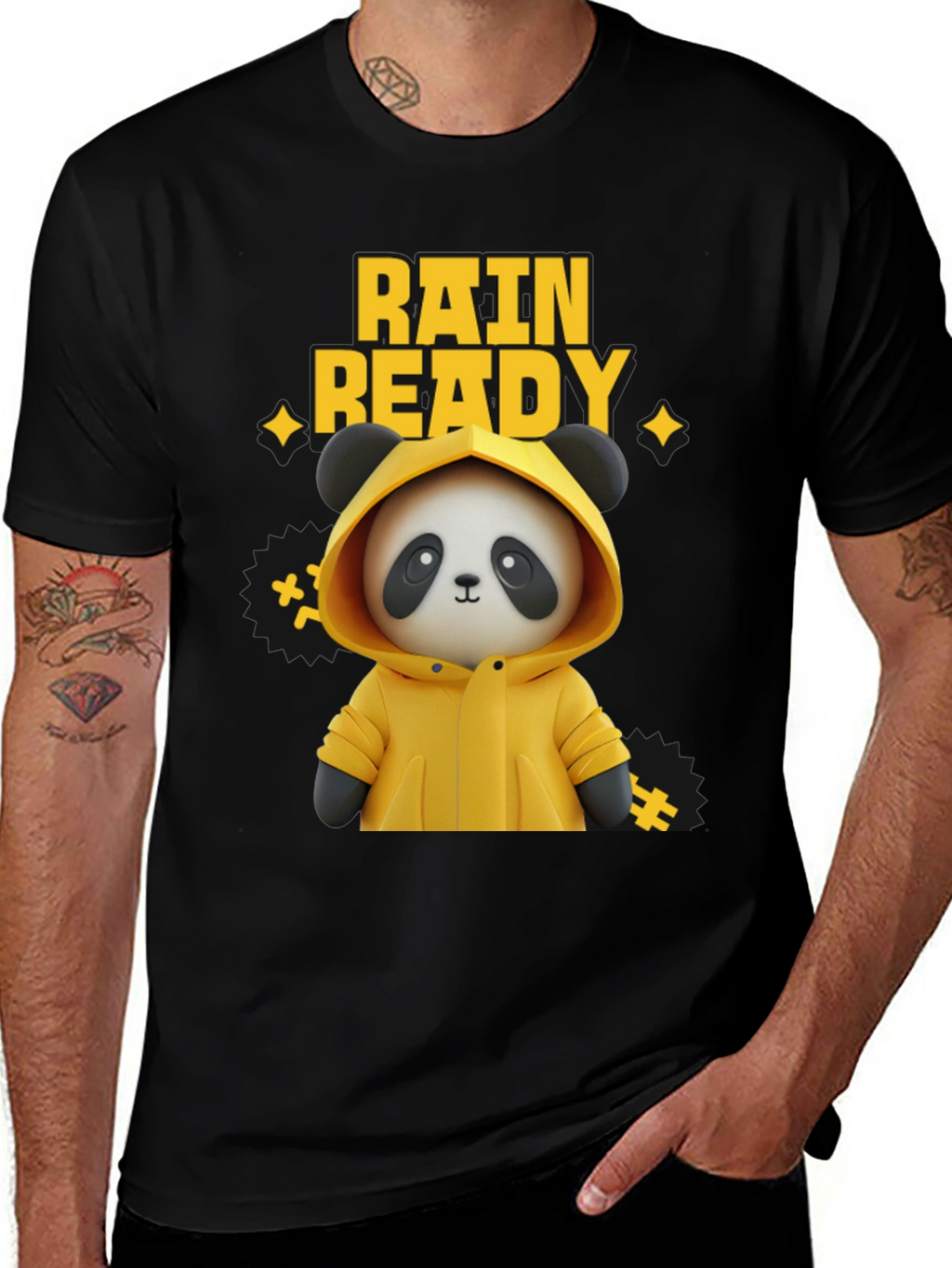 Rain Ready Panda Graphic T-Shirt