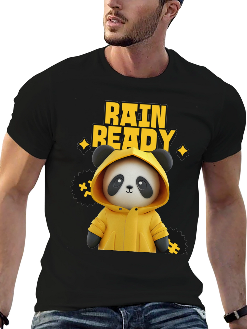 Rain Ready Panda Graphic T-Shirt