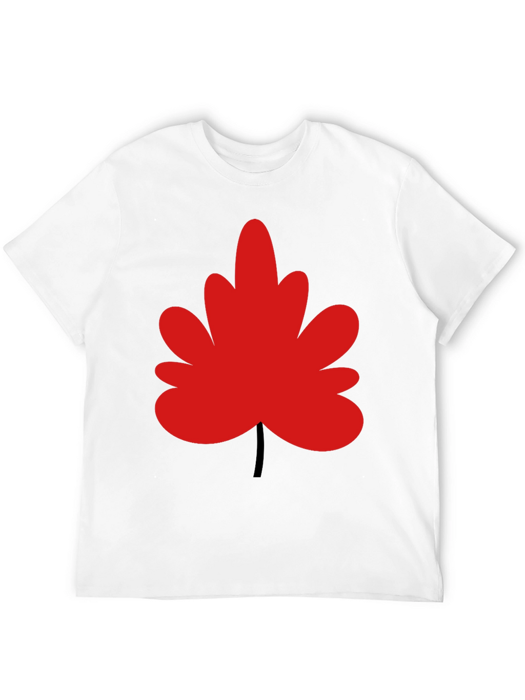 Red Leaf Graphic Black T-Shirt