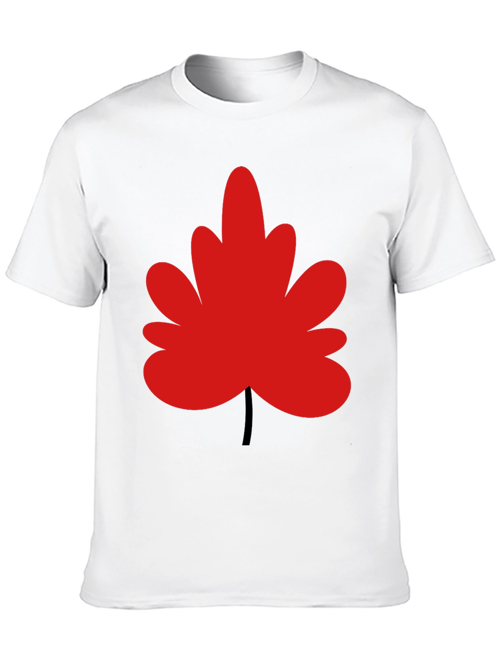 Red Leaf Graphic Black T-Shirt