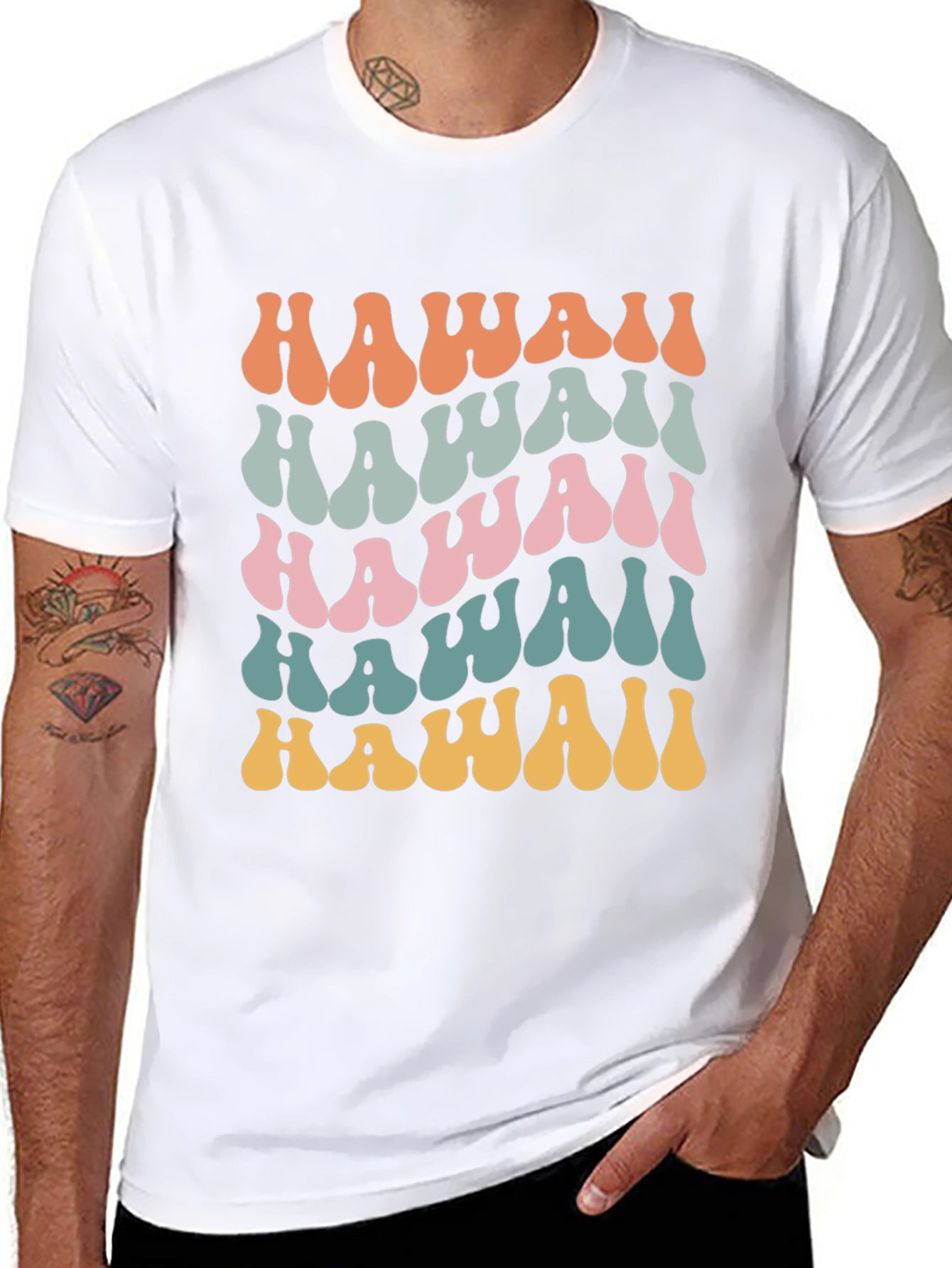Hawaii Retro T-Shirt Black Tee