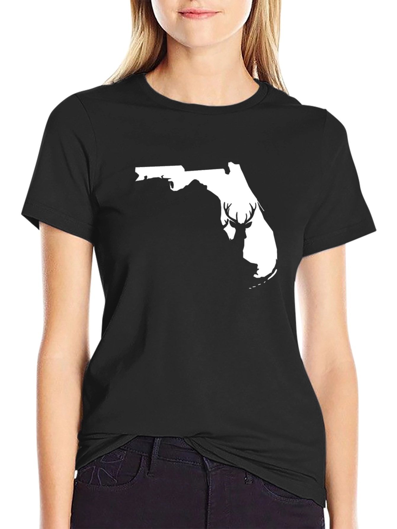 Florida Deer Graphic Tee - Black T-Shirt