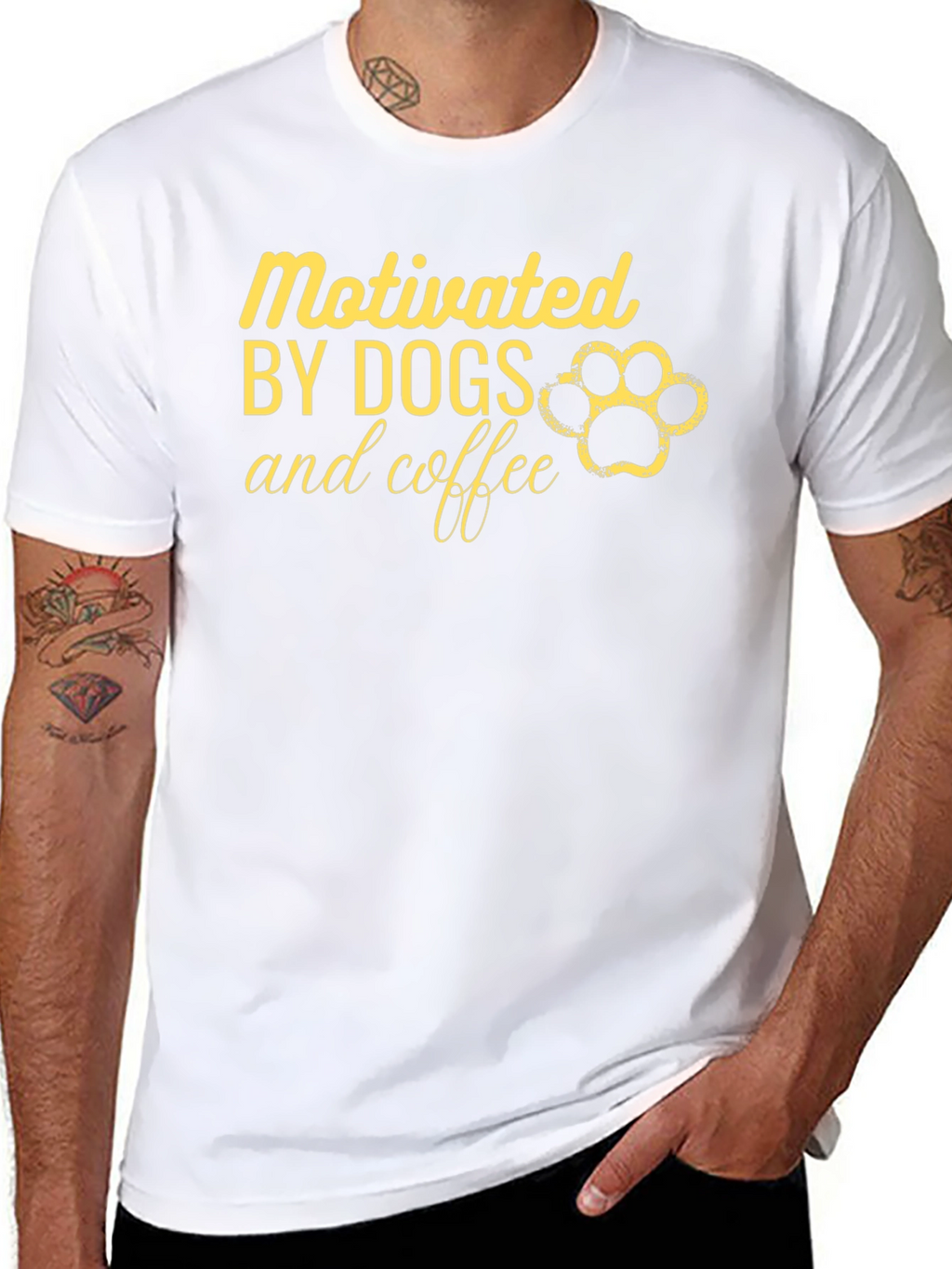 Motivated by Dogs and Coffee Graphic T-Shirt