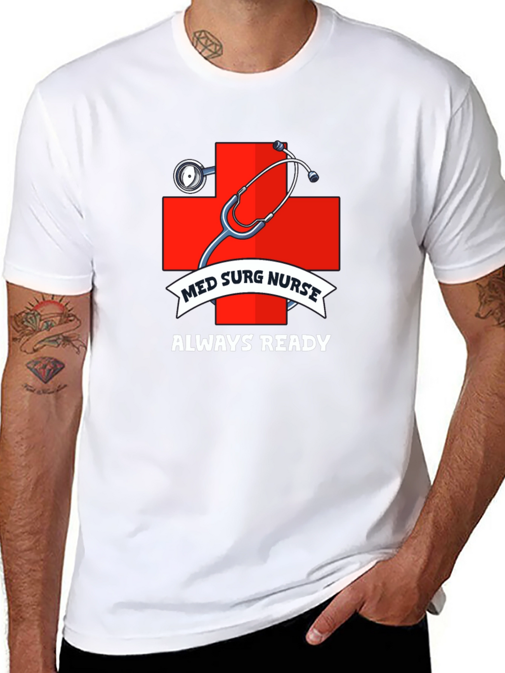 Med Surg Nurse Always Ready Black T-Shirt