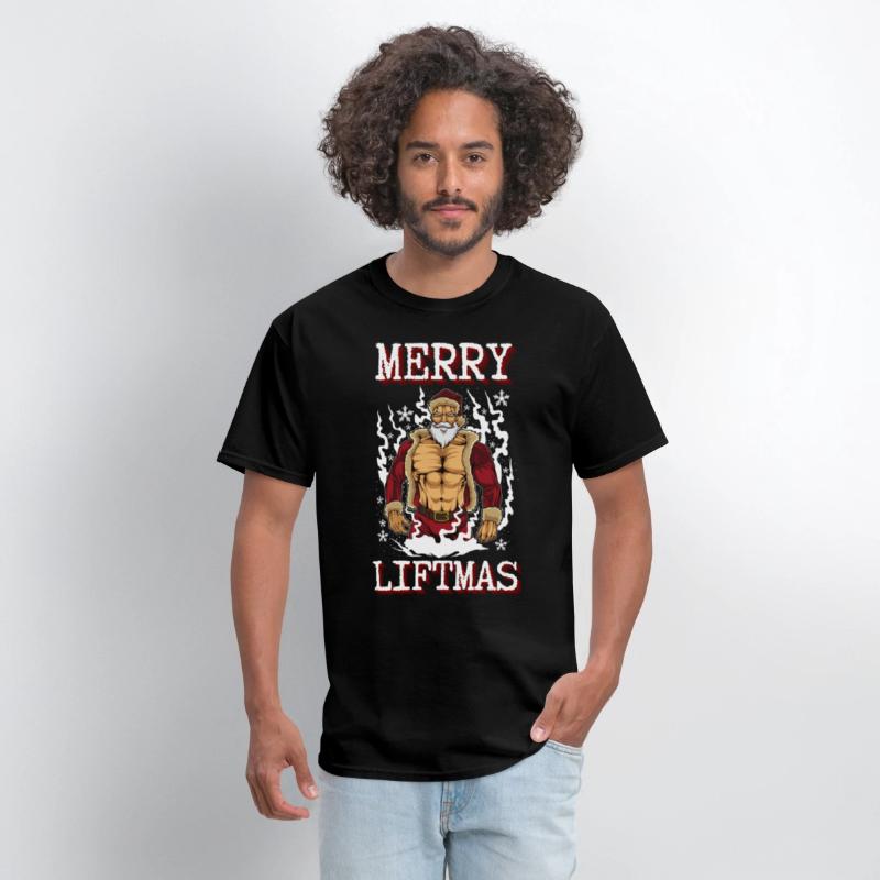 Merry Liftmas Muscular Gym Santa Claus Xmas