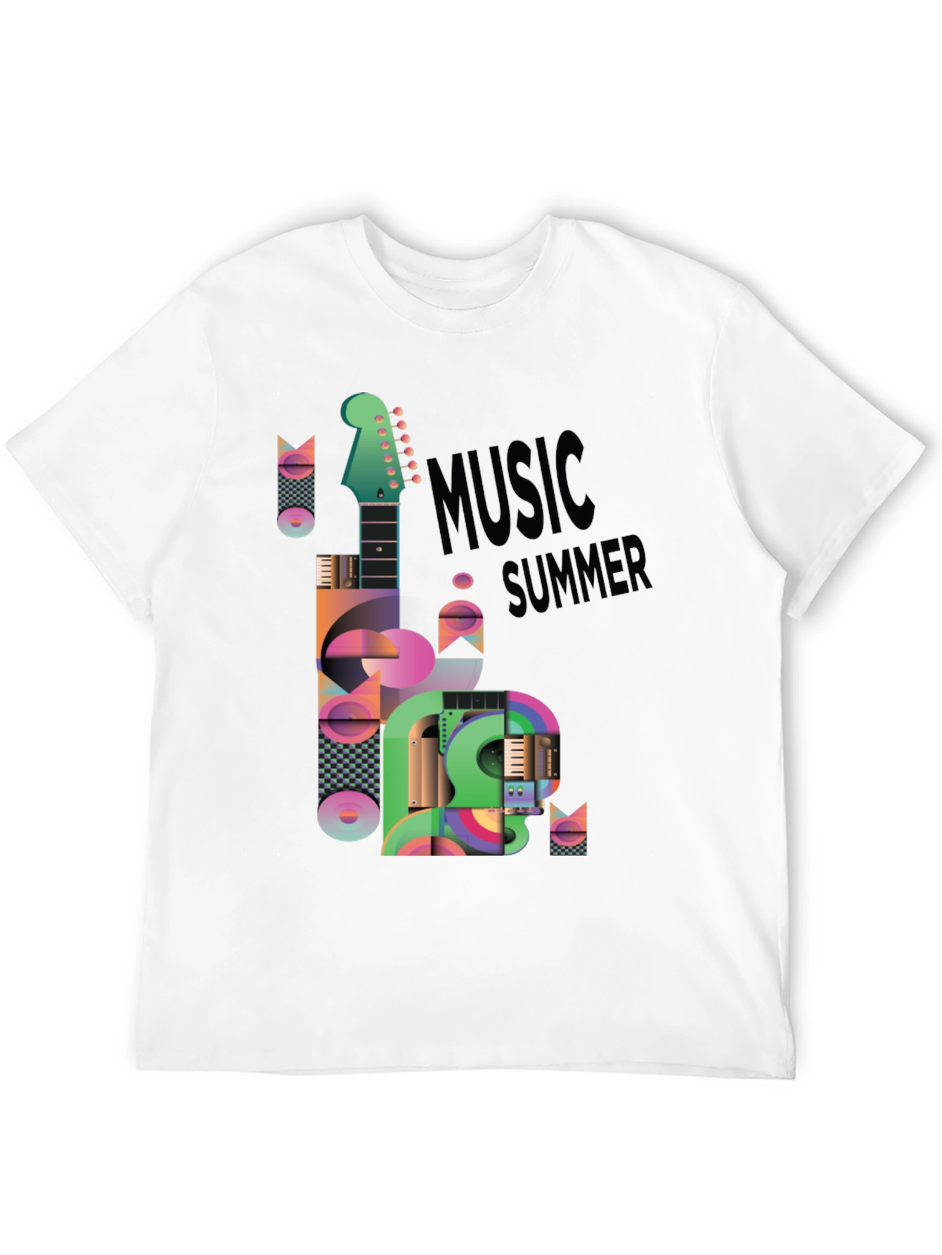 Music Summer Black Graphic T-Shirt