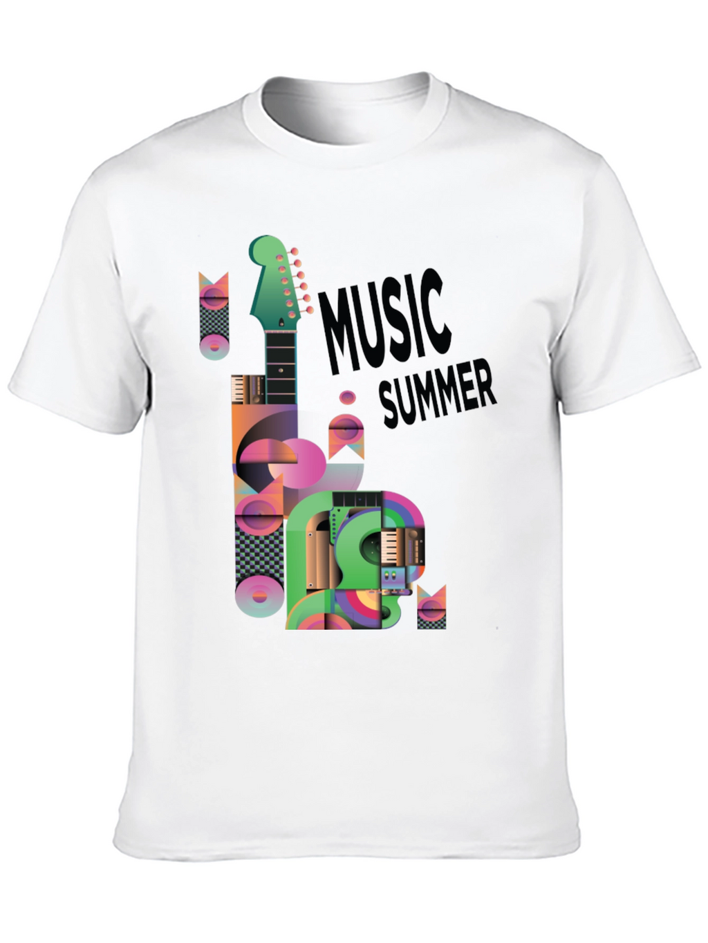 Music Summer Black Graphic T-Shirt