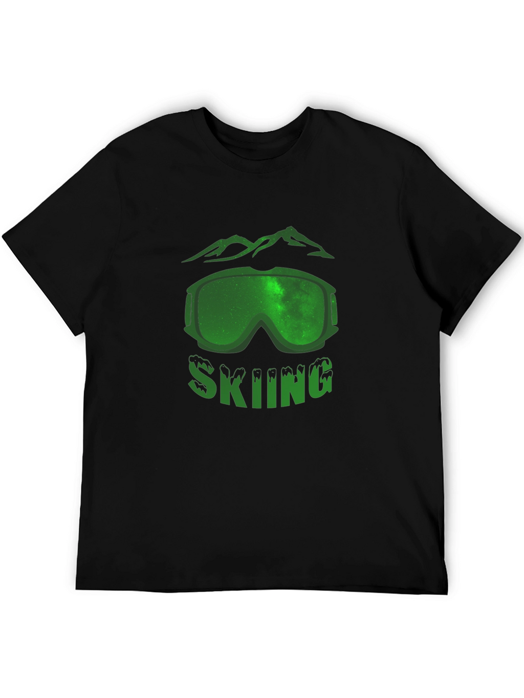 Skiing Graphic T-Shirt - Mountain Scene Design