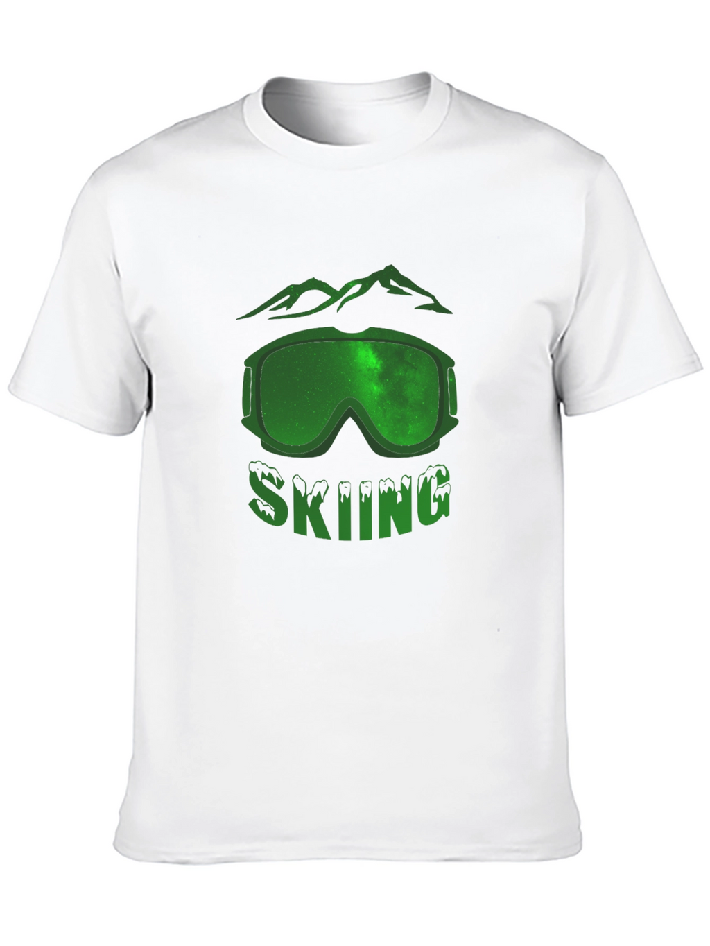 Skiing Graphic T-Shirt - Mountain Scene Design