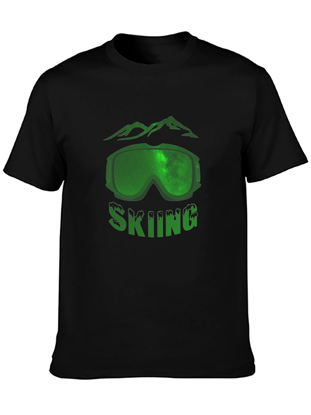 Skiing Graphic T-Shirt - Mountain Scene Design
