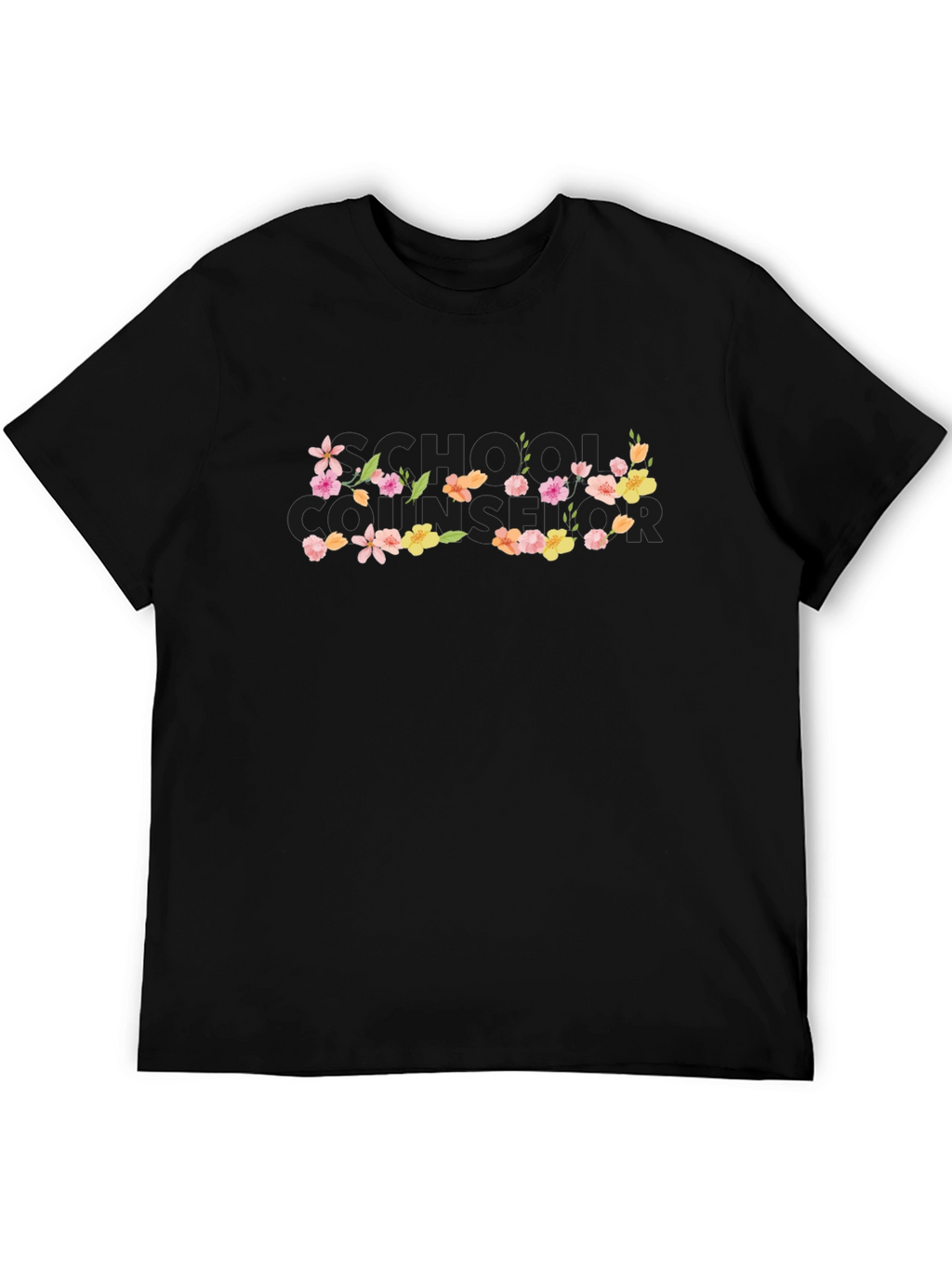 Floral Bonjour T-Shirt - Black