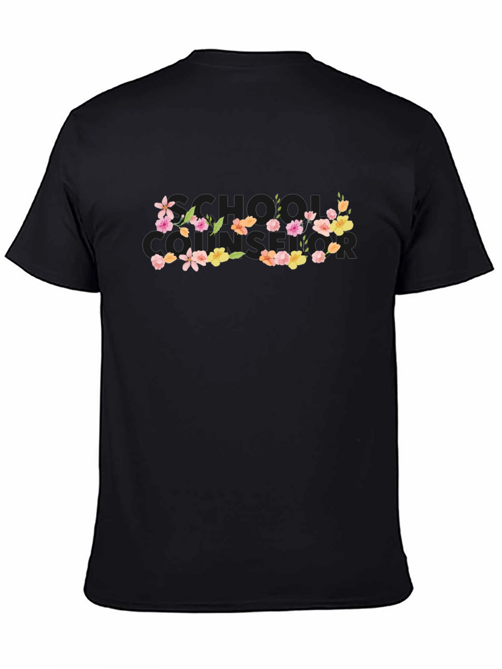Floral Bonjour T-Shirt - Black