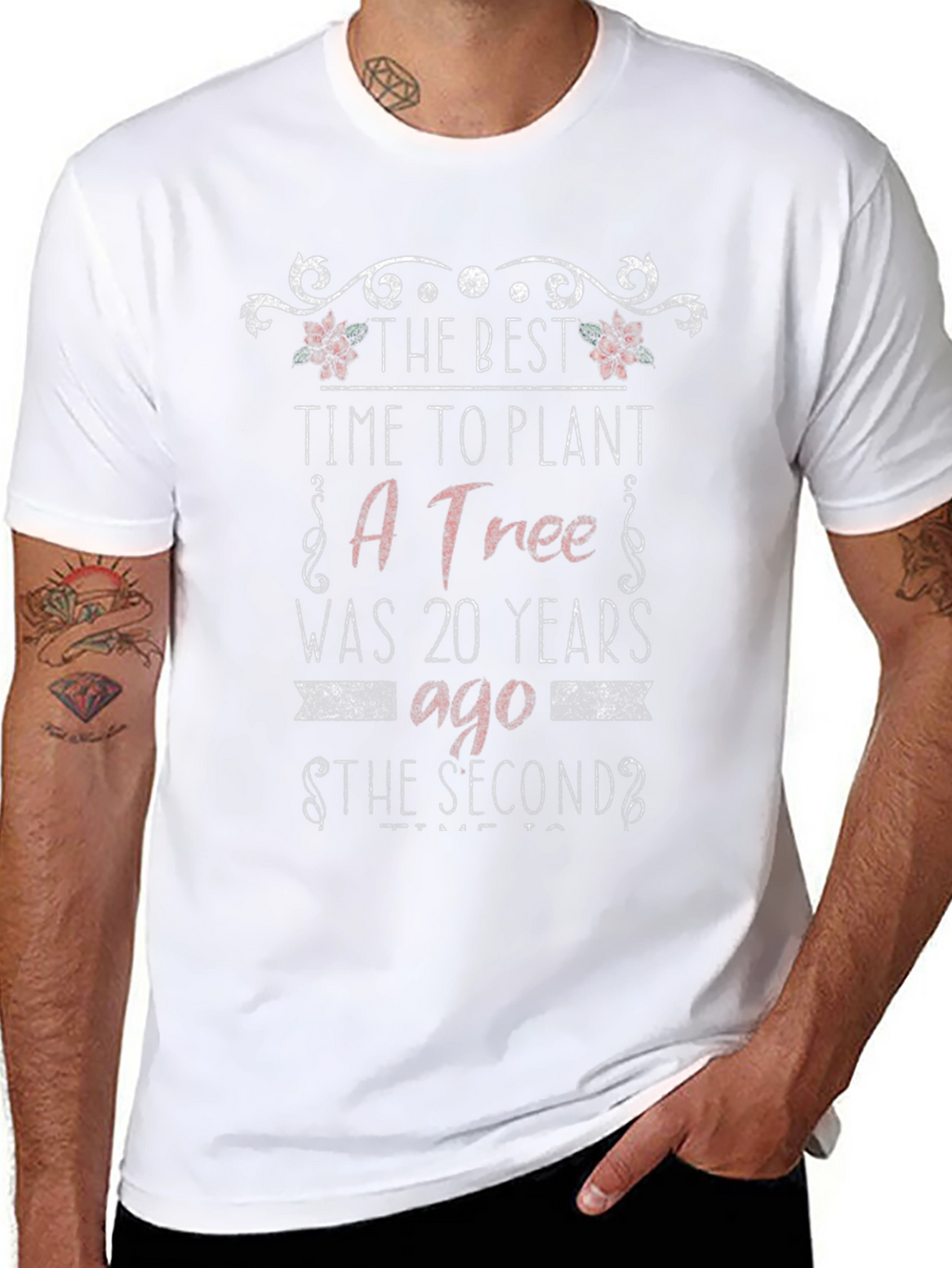The Best Time to Plant a Tree Black T-Shirt