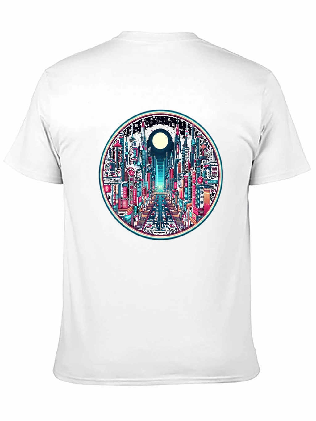 Cyberpunk Cityscape Graphic Tee - Retro Style