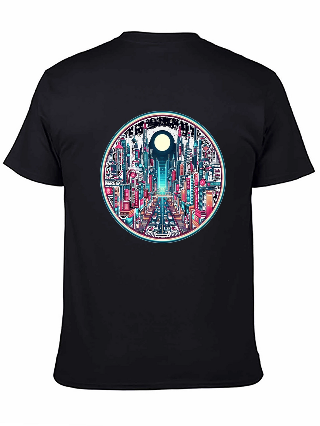 Cyberpunk Cityscape Graphic Tee - Retro Style
