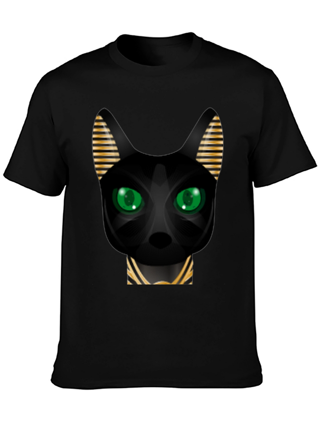 Egyptian Cat Graphic T-Shirt - Black