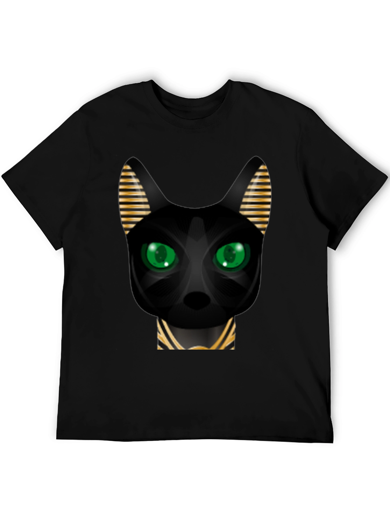 Egyptian Cat Graphic T-Shirt - Black