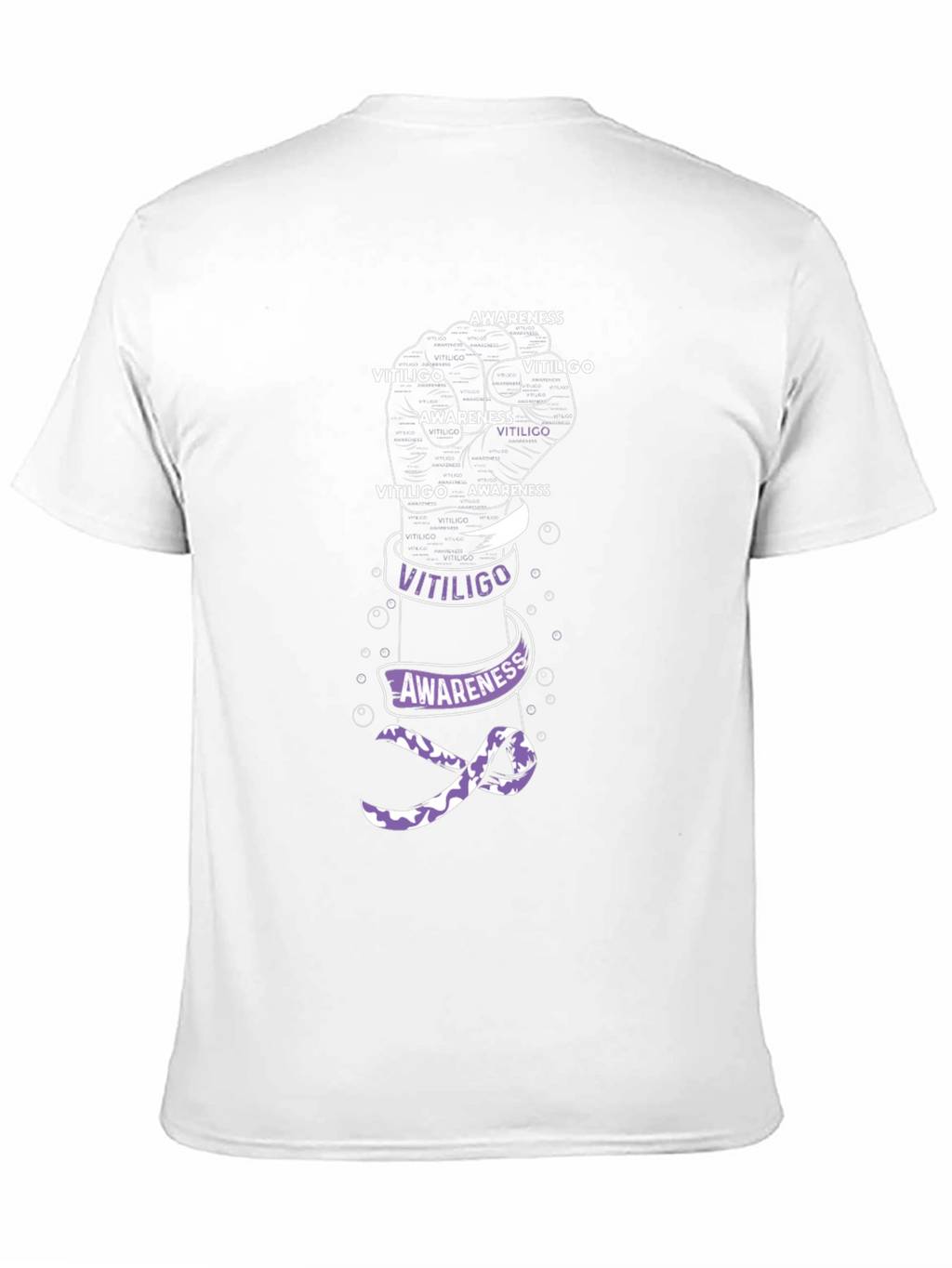 Vitiligo Awareness T-Shirt - Purple Ribbon Graphic Tee