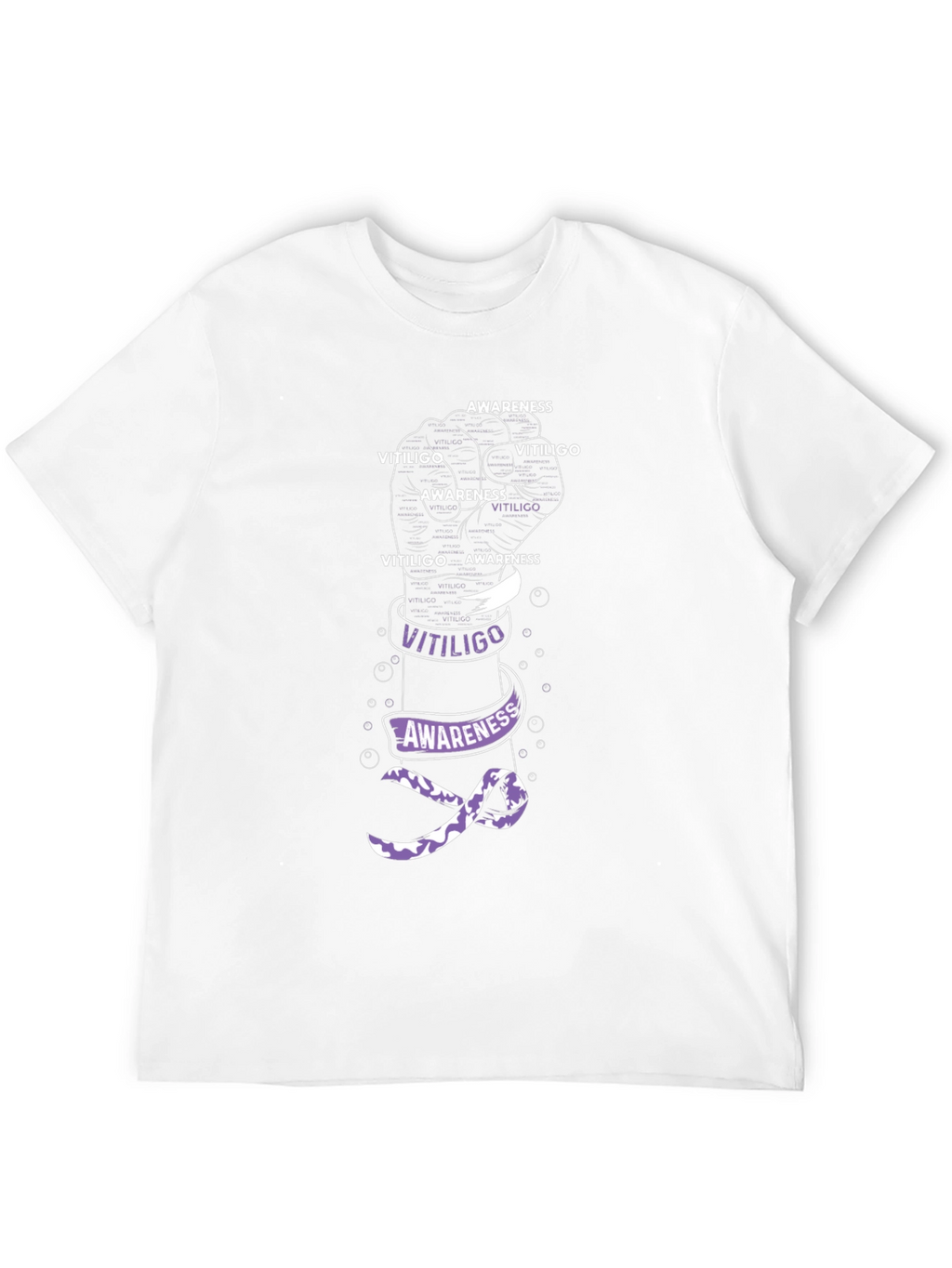 Vitiligo Awareness T-Shirt - Purple Ribbon Graphic Tee