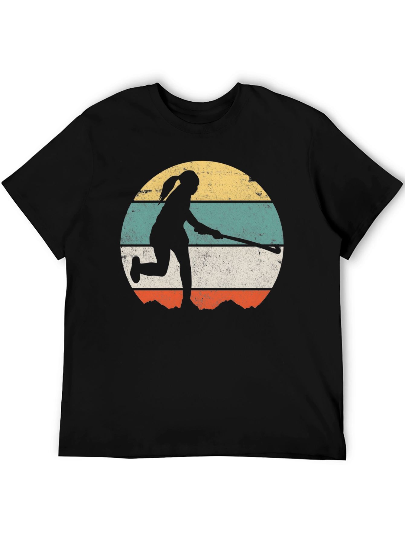 Retro Field Hockey Player Graphic Tee