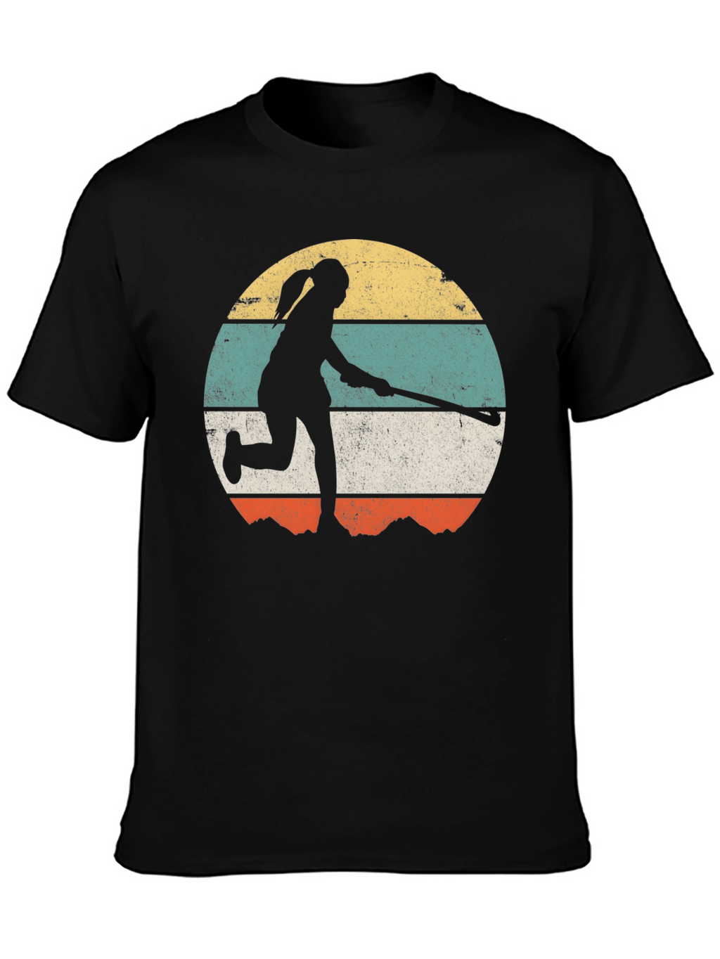 Retro Field Hockey Player Graphic Tee
