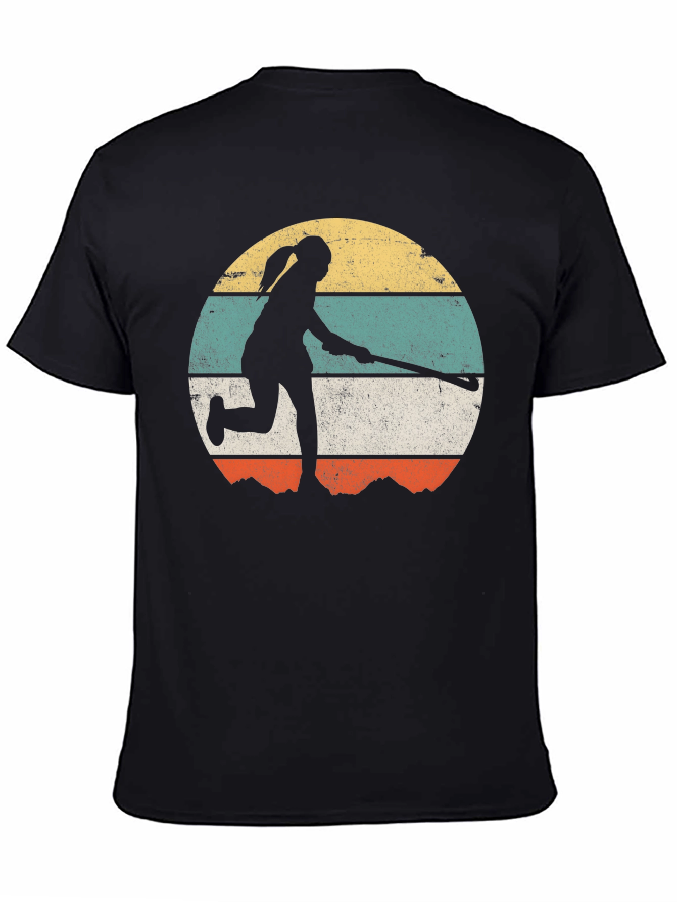 Retro Field Hockey Player Graphic Tee