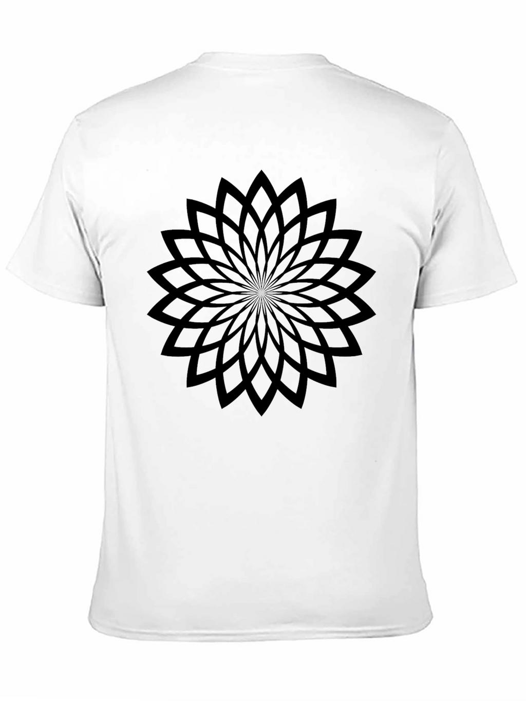 Geometric Flower Black T-Shirt