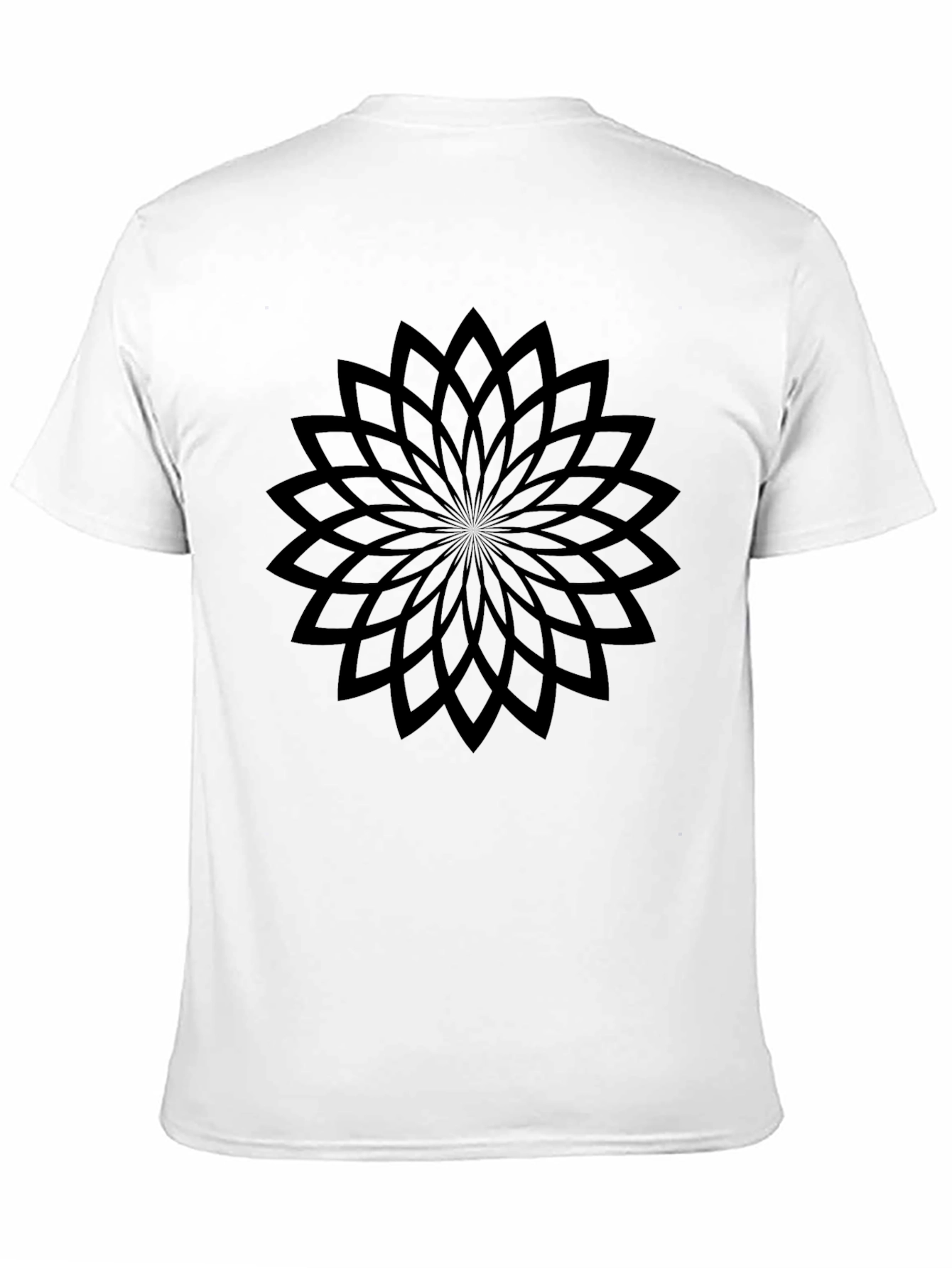 Geometric Flower Black T-Shirt