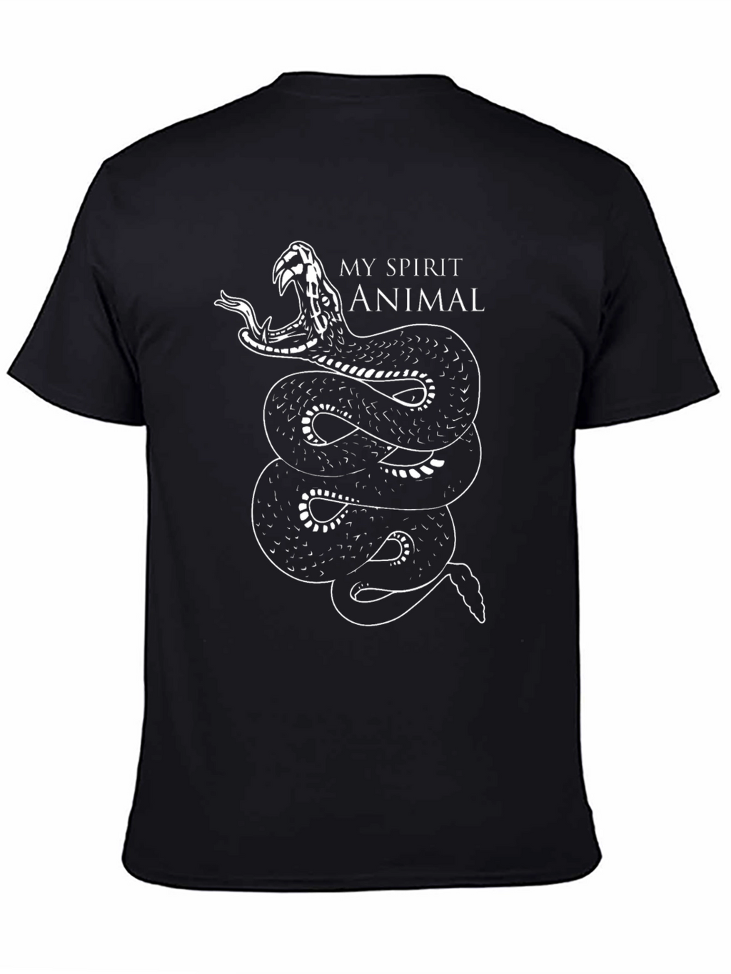 Mens Black Snake Spirit Animal T-Shirt